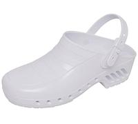 Gima - Sabots Professionnels avec Bride Inclinable et Réglable, Anatomique, Unisexe, Antidérapant, Antistatique, Tige Non Perforée, Semelle Perforée, Couleur Blanche, Taille EU 41, 1 Paire.