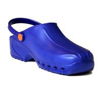 Gima - Sabots professionnels ultralégers avec lanière, Unisex, anatomiques, antidérapants, antichocs, antistatiques, tige non perforée, semelle perforée, couleur Bleu, taille EU 35, 1 paire