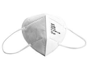 GIMA Value&Safe 20733 Lot de 20 masques filtrants ergonomiques pliables et résistants à la poussière FFP2 5 couches Blanc PSA de classe III 20 pièces dans emballage individuel Langues IT,GR,RO,PL,CZ
