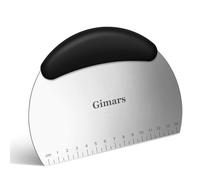 Gimars Corne Pâtisserie, Coupe Pâte en Acier Inoxydable avec Échelle de Mesurer, Grattoir pour Pain, Crêpes, Pizza-14.5 * 11.5 cm