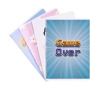 gimboo Lot de 20 cahiers d'école, format A5, 16/16 feuilles quadrillées, mixtes, 20 pièces, motifs assortis, pour la rentrée des classes primaire, sans bordure, cartes blanches, carreaux bleus