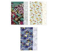 Gimboo Lot de 3 cahiers scolaires A4 quadrillés 32 feuilles 70 g/m² Motif mélangé/Article scolaire/Type scolaire/Format A4 / Mélange de couleurs