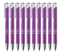 GIMEI® Metall Kugelschreiber 10 Stück | Premium Kugelschreiber Set Hochwertig, Kulli für einfaches & weiches Schreiben | Blauschreibender Kugelschreiber Lila als optischer Hingucker
