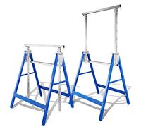 Gimisgu Lot de 2 tréteaux pliants - Charge maximale : 200 kg - 7 positions - Hauteur réglable de 82 à 130 cm - Trépied de travail télescopique