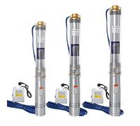Gimisgu Pompe de puits profond, 750W Pompe immergée avec débit de 4000 L/h, 6,7 bar max Pompe à Eau pour Puits Profond en Acier Inox, Profondeur de pompage 67 m avec 20M de Câbl