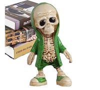 GIMOCOOL Figurine en résine tête de Mort | Poupée Figurine Squelette d'halloween,Statue tête de Mort Affichage Artisanat à la Main, Figurines de Collection de décor à la Maison pour Les Bureaux