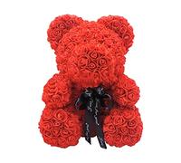 GIMOCOOL Ours Rose Eternelle 25cm en Peluche Artificielle, Ourson en Mousse - Cadeau pour La Saint Valentin, Anniversaire, Mariage De Femmes
