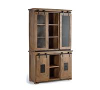 GINER Y COLOMER Armoire en bois de manguier et métal - Naturel et Noir