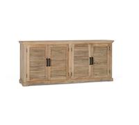 GINER Y COLOMER Buffet 4 Portes en Bois de Mango Massif - Dimensions 200x90x40 cm - Espace de Stockage - Style Rustique Naturel