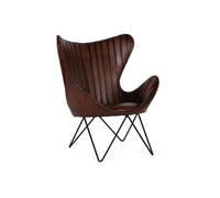 Giner y colomer Fauteuil cuir métal - Marron