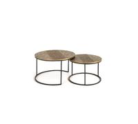 Giner y colomer Lot de 2 tables basses gigognes - Brun