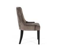 GINER Y COLOMER Lot de 4 chaises en tissu effet velours anthracite