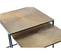 GINER Y COLOMER - Lote de 2 Mesas Nido en Métal et Bronze - Tables Basses Gigognes - Noir et Doré - Dimensions: 56x55x55 cm et 51x50x50 cm