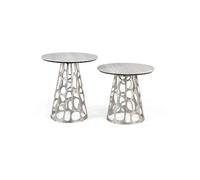 Giner y colomer set de 2 tables basses marbre - Argent
