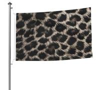 Ginfult Drapeau d'extérieur imprimé léopard guépard 1,5 x 2,4 m double face en polyester pour terrasse, pelouse, porche, balcon