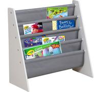 Ginger Home Bibliothèque pour enfants & organisateur de jouets, étagère pour enfants en bois, blanc/gris