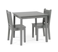GINGER HOME Ensemble Table et 2 Chaises Enfant en Bois - Bureau, Jeu, Dessin, Repas - Gris