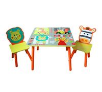 Ginger Home Ensemble table et chaise pour enfants, design SAFARI, bois, sûr et durable