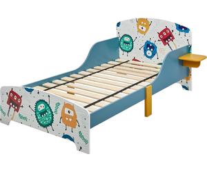 GINGER HOME Lit d'enfant 140x70 cm MONSTER, avec protection contre les chutes, en bois