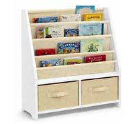GINGER HOME : Organisateur 2 en 1 en bois pour enfants, combinant une étagère à livres et des boîtes de rangement pour les jouets