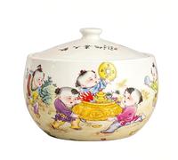 Ginger Jar Céramique Pot À Riz Boîte À Riz Décorative Chinoise Seau À Riz Hermétique Idée Cadeau Maison Et Déco(D,1.5kg)