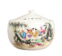 Ginger Jar Céramique Pot À Riz Boîte À Riz Décorative Chinoise Seau À Riz Hermétique Idée Cadeau Maison Et Déco(A,2.5kg)
