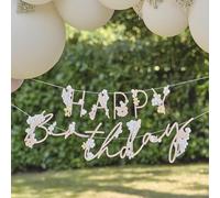 Ginger Ray Floral 'Happy Birthday' Letter Banner Garland Bunting Hanging Decoration 1.5m