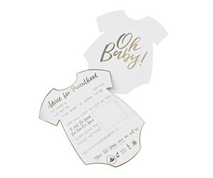 Ginger Ray - Lot de 10 cartes de conseils pour fête prénatale, doré