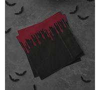 Ginger Ray Lot de 16 serviettes de table en papier Motif éclaboussures de sang d'Halloween