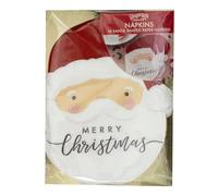 Ginger Ray Lot de 16 serviettes en papier décoratives en forme de Père Noël Blanc