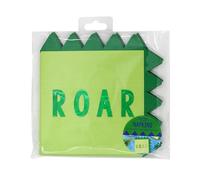Ginger Ray Lot de 16 serviettes en papier en forme de dinosaure Vert