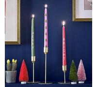Ginger Ray Lot de 3 bougies de Noël joyeuses et lumineuses pour table Multicolore 2,2 cm