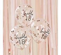 Ginger Ray Lot de 5 ballons de fête décoratifs en feuille d'or rose 45,7 cm