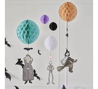 Ginger Ray Lot de 5 décorations de fête d'halloween en Papier à Suspendre en nid d'abeille avec Personnages