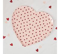 Ginger Ray Lot de 8 assiettes jetables en carton en forme de cœur Rouge/rose YOU-118
