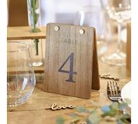 Ginger Ray Numéros de Table en bois en forme de tente rustique, décorations de Table de mariage, paquet de 12