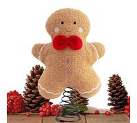 Gingerbread Man Tree Topper - 12,2 pouces Party d'épice Treetop Ornement | Ornements mignons en peluche pour les vacances, la cheminée, la bibliothèque, la table à manger, la fête de Noël