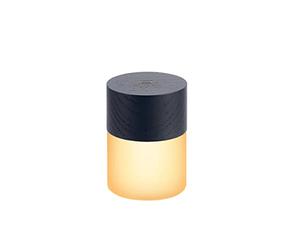 Gingko Design Veilleuse Lemelia RVB à 7 couleurs changeantes, 6 cm de haut, batterie longue durée de vie, chargement USB, 2 modes d'éclairage, bois certifié FSC (noir) G026