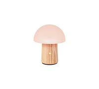 Gingko Lampe champignon Alice RVB à 7 couleurs changeantes, batterie longue durée, chargement USB-C, 3 modes d'éclairage, bois certifié FSC avec verre dépoli, contrôle tactile (mini, frêne blanc)