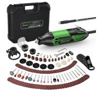 Ginour Outil Rotatif Multifonction 200W Outil Rotatif Filaire Meuleuse Perceuse avec 135 Accessoires 6 Vitesses Variables 8000-35000RPM Mandrin à 3 Griffes pour Découpe Ponçage Gravure