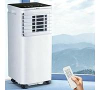 GIOFEOIK Climatiseur Mobile 7000 BTU 4-en-1 Rafraîchisseur avec Télécommande, Minuterie 24H, Déshumidificateur, Mode Nuit, Kit pour Fenêtre Cou, 7000, 7000