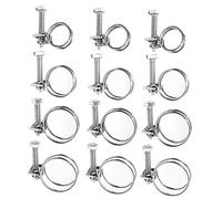 GIONAR 12 Pcs Colliers de Serrage à Double Fil en Acier Inoxydable 20mm 25mm 32mm 36mm pour Tuyau, Home Gaz, Famille Tuyau D'eau, Câble, Robinet