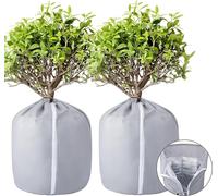 GIONAR 2 Pièces Protege Pot Exterieur - Protection Pot de Fleur Hiver - Housse Hivernage Plante en Pot Réutilisable 40x35cm Grise