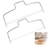 GIONAR 2PCS Coupe Gateau Fil, Lyre Decoupe Gateau, pour Layer Cake | Coupe Gâteau avec Simple/Double Fils, Lyre Gateau en Acier Inoxydable Réglable, Coupes nettes, pour Pâtisseries Artisanales