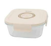 GioStyle Conteneur sous vide pour aliments | Verre | 0,8L | Carré | Durée de la nourriture prolongée | Date sur le couvercle | Ligne Perle