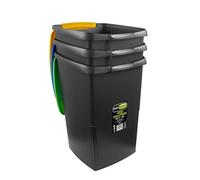 GioStyle Lot de 3 Poubelles Ecosolution 45 | Capacité 45 L | Jaune, Bleu et Vert | Idéal pour la Collecte différenciée | Fabriqué en Italie