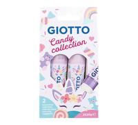 Giotto Bâtons de colle Candy Collection moyens 2 x 20 g - Séchage rapide - Blister