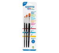 Giotto Lot de 3 pinceaux Taklon 600 Pointe Plate Fibre synthétique, Couleur Neutre, 026000