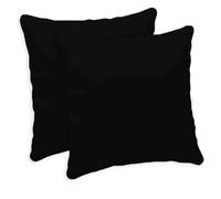 Giovanni Dolcinotti Made in Italy Lot de 2 taies d'oreiller, canapé, 40 x 40 cm, Housses de Coussin décoratives, 100% Coton, Effet Soie, Housses avec Fermeture éclair cachée, Noir, modèle Atlanta