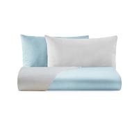 Giovanni Dolcinotti MADE IN ITALY Parure de lit Double Double Double Face - 2 taies d'oreiller - Frozen/Perle - 100% Percale de Coton - Fabriqué en Italie - Modèle Boston